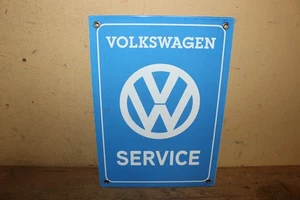 Vintage VW Volkswagen Service Bug Beetle Car Dealership Porcelain Metal Sign - Picture 1 of 4