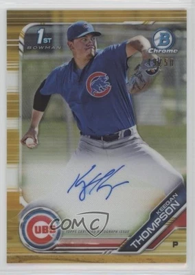 2019 Bowman Chrome Prospect Gold Refractor /50 Keegan Thompson #CPA-KT Auto - Image 1 of 2