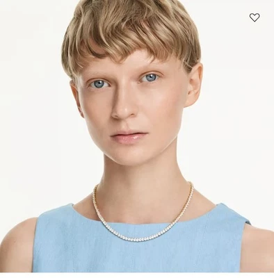 Swarovski Matrix Tennis Necklace M New Gold Shiny White - Image 1 of 4