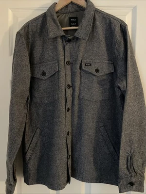 Nueva Chaqueta Camisa RVCA Abotonada Manga Larga Estilo Callejero Franela Pesada Talla M Foto 1 de 4