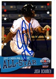 Josh Ockimey 2017 Salem Red Sox Carolina League All Star Game Signed Card