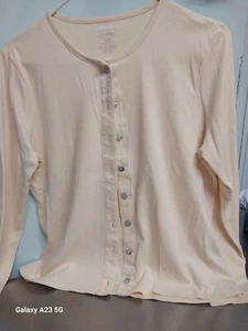 L.L. Bean Damen blassgelber Frühlings-Cardiganpullover - groß normal 100 % Baumwolle - Bild 1 von 6