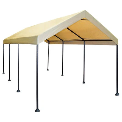 Caravan Canopy Mega Domain Waterproof Steel Frame Carport, 10 x 20 Feet, Tan - Image 1 of 4