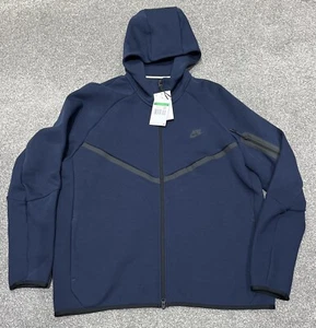 Nike Tech Fleece Windrunner Hoodie - Obsidian/Black HV0949 451 - XL - RRP: £110 - Picture 1 of 15