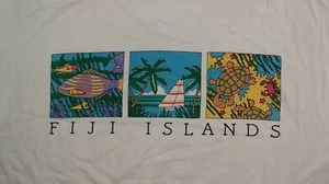 vintage Fuji Islands t-shirt tropical fish turtle sailboat beach vacation - Picture 1 of 5