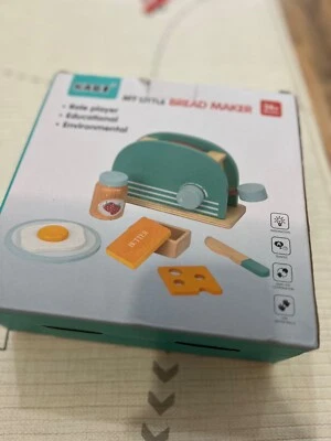 Juego para hacer pan de madera para niños pequeños juguetes mermelada de mantequilla huevos queso  Foto 1 de 2
