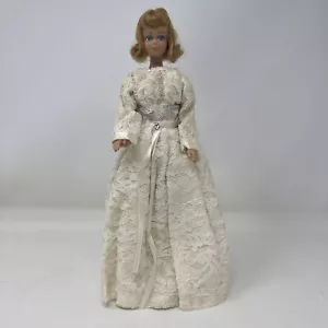 Vintage Mattel Midge Barbie Doll Bobbed Hair Freckles 1962 Wedding Gown Dress - Picture 1 of 9