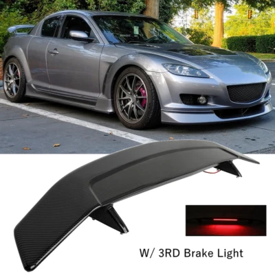 For Mazda RX-7 RX-8 MX-5 52" Rear Upper Trunk Spoiler Wing Lip w/Brake Light - Image 1 of 4