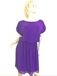 NWT $175 VINCE CAMUTO DRESS SMALL 'Urban Holiday' SPARKLY Plum Blouson Cocktail - Bild 1 von 12
