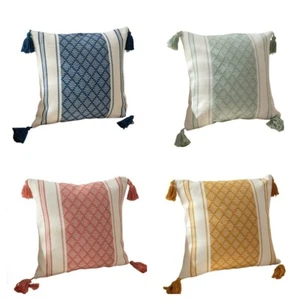 Tassel Woven Cushion Cover Home Sofa Bed Car Knitted Throw Pillowcase Decor 18'' - Picture 1 of 8