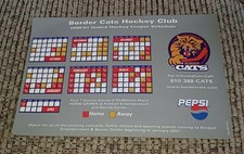 UHL Port Huron Border Cats VTG Defunct 2000-2001 Team Hockey MAGNET SCHEDULE old