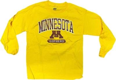 Minnesota Golden Gophers Boy's Long Sleeve T-Shirt Yellow Medium 10/12 - Image 1 of 2