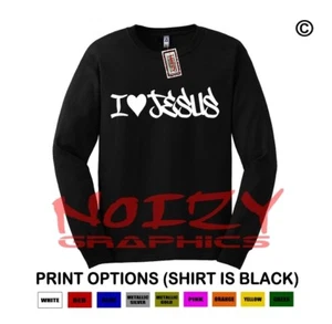 I Love Jesus #2 Christliches Langarmshirt Religiös Jesus Unbeschämt Selig - Bild 1 von 1