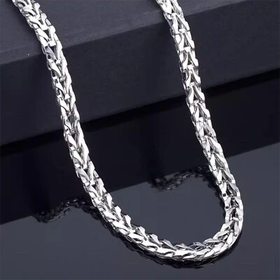 Collar de serpiente trenzada cola de zorro de 4 mm de cadena de platino puro 950 para hombre 25 g/22 pulgadas Foto 1 de 4