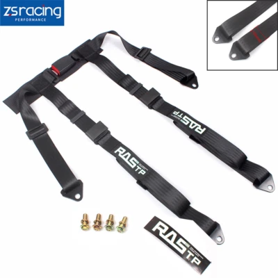 Black 4 Point Harness Seat Belt Universal Fit for Racing Car UTV 2 inch - Image 1 of 4