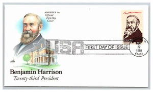 BENJAMIN HARRISON Presidente de los Estados Unidos ARTCRAFT Cachet Primer Día Sin Dirección Sin Sellar PR47 - Imagen 1 de 1