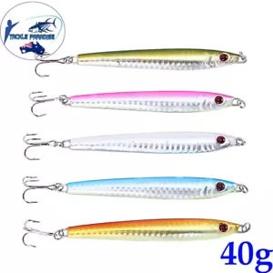5x 40g Fishing Lures Metal Slice Micro Jig Bait Spoon Tackle Salmon Kingfish GT - Picture 1 of 1
