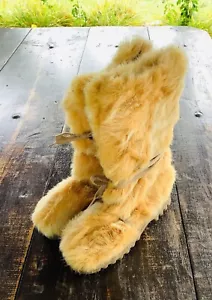 FX Fluxa Fur Winter Boots Made In Spain / Lace Up Detailing / New - Picture 1 of 4