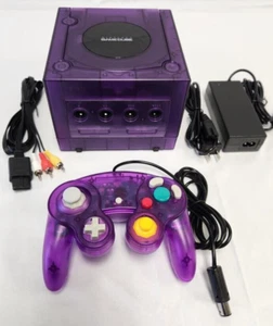 Nintendo GameCube Translucent PURPLE Gaming Console DOL-001 Controller Bundle - Picture 1 of 8