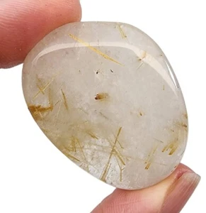 Rutilated Quartz Crystal Polished Smooth Stone 14.5 grams Brazil - Picture 1 of 2