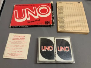 Vintage 1978 UNO Card Game 100 Double Score Cards Tray and Score Pad - Picture 1 of 1