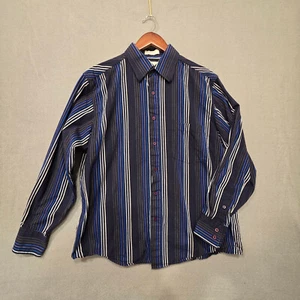 Eighty Eight Mens Long Sleeve Button Up Multicolor Striped Shirt Size M - Picture 1 of 6