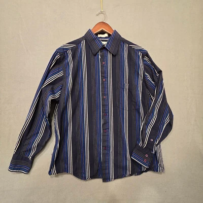 Eighty Eight Mens Long Sleeve Button Up Multicolor Striped Shirt Size M - Image 1 of 4