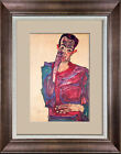 Egon Schiele Limited Edition Lithograph Self Portrait SIGN w/Frame Included