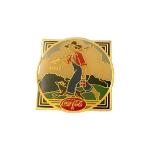 1937 Coca Cola Pin Gone Fishing Hat Pin 1985 Wilson Marketing PIN SEE PHOTOS! - Picture 1 of 8