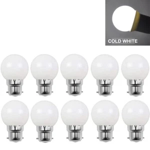 10 Pack LED Lamp Bulbs B22 Cap Cool White G45 2W Bulb for Outdoor String Lights - Picture 1 of 10