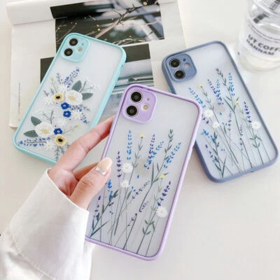 Coque Etui For iPhone 16 15 14 Pro Max 13 12 11 XS XR 8 Silicone Fleur Antichoc
