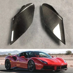 Real Carbon Fiber Side Fender Air Vent Intake Cover For Ferrari 488 GTB Spider - Picture 1 of 5