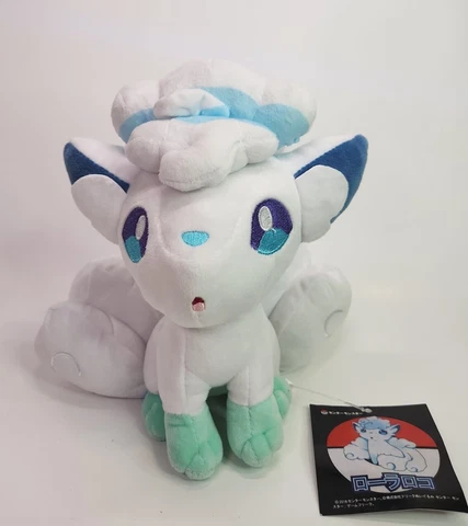 Alola Vulpix Plush 8" Lokon Plush Pokemon Center  White blue Anime Kawaii Toy Cover