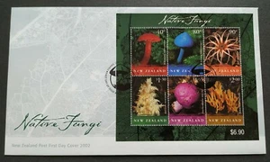 2002 New Zealand Native Fungi Mini-Sheet Stamp (MS) on FDC - Picture 1 of 2