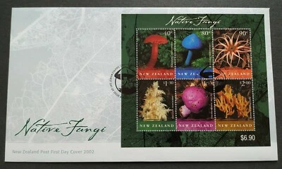 2002 New Zealand Native Fungi Mini-Sheet Stamp (MS) on FDC - Image 1 of 2