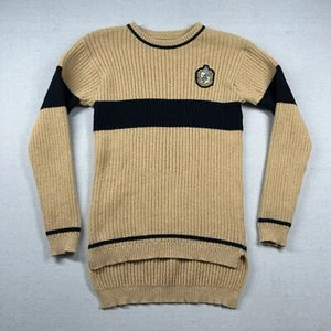 Harry Potter Sweater Youth XL Hufflepuff Made in Scotland Wool Blend Patch Knit - Picture 1 of 11