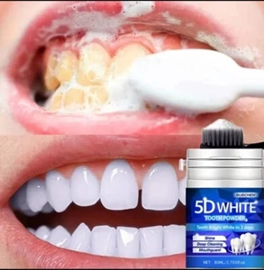 Teeth Whitening White Powder, Tooth Cleaning, Fresh Mint Flavor, Effective Shine - Picture 1 of 8
