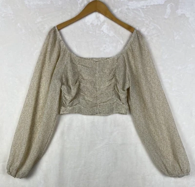 Blusa Altard State para mujer mediana ajustada geo recortada manga larga festival Foto 1 de 4