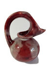 Vintage Pottery Verna Signed Small Red Min Century Modern Unique Pitcher