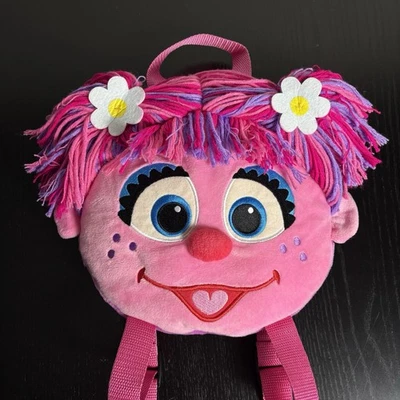 Mochila infantil de pelúcia SESAME Place Street Abby Cadabby Face rosa Sea World - Imagem 1 de 4