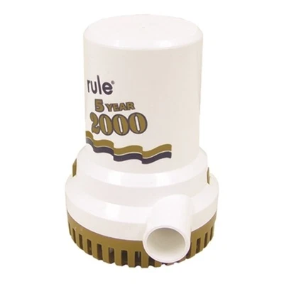 Правило 09 Bilge водяной насос лодки неавтоматический 2000GPH 12V золото серии 5 лет войны. - Изображение 1 из 4