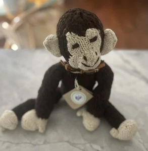 Jane Goodall Foundation Handmade Knitted Africa Monkey Plush Toy Land’s End NEW - Picture 1 of 10