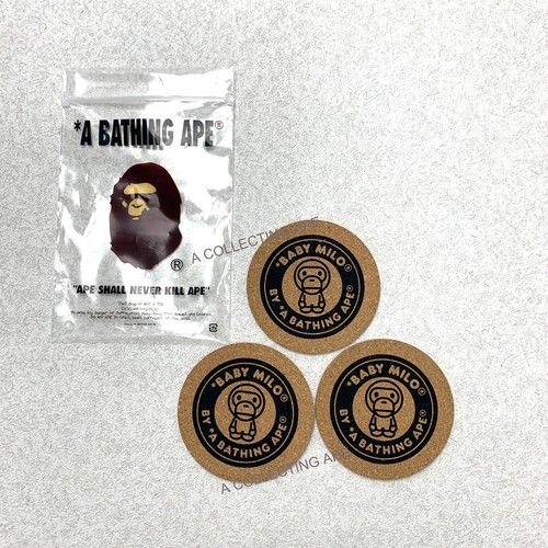 A BATHING APE (BAPE) BAPE A Bathing Ape Baby Milo Sottobicchiere in Sughero Set di 3 Rare Novità