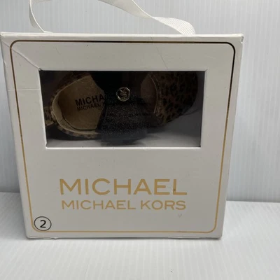 Michael Kors MK Baby Shoes Soft Sole Slip On Baby Day Black Leopard  Size 2 New - Image 1 of 4