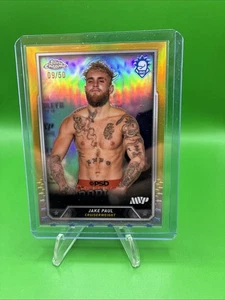 2024 Topps Chrome Boxing Jake Paul Gold Refractor 09/50 Rookie Card - Bild 1 von 2