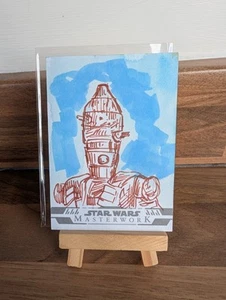 2024 Topps Star Wars Masterwork IG-88 1/1 Sketch By Basak Kahraman BOUNTY HUNTER - Picture 1 of 2