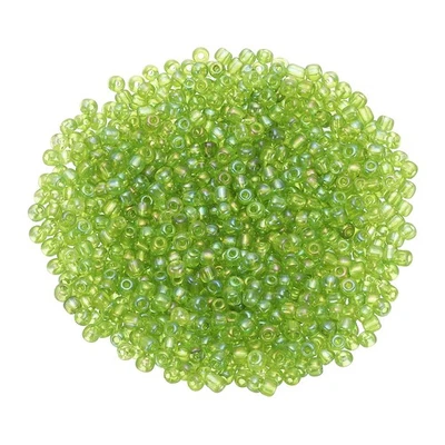 Paquete de 2000 cuentas de semillas de vidrio, cuentas de corneta de 2x1,4 mm/0,08x0,06 pulgadas [verde claro] Foto 1 de 4