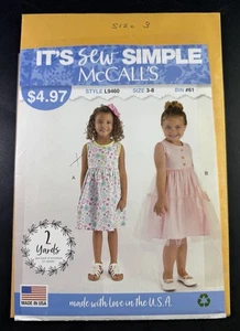 McCalls L9460 Sleeveless summer Dress Child Size 3-8 SEWING PATTERN Vc2 - Picture 1 of 3