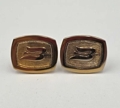 Винтажный позолоченный прямоугольник из стерлингового серебра Royal Viking Cruise Line с запонками для птиц - Изображение 1 из 4