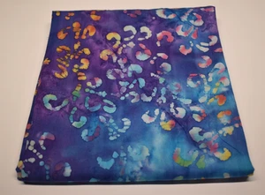Batik-Look Baumwollstoff BLAU LILA Regenbogen OMBRE 1 Yard x 45" - Bild 1 von 6